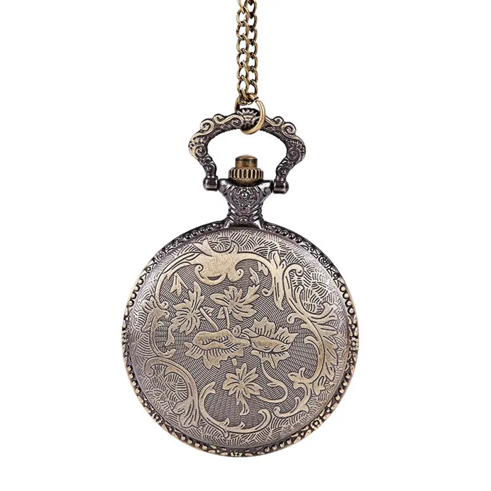 Retro Bronze Dog Quartz Pocket Watch with Necklace Chain Women Mens Cool Pendant Clock Classic Watches san0 | Наручные часы