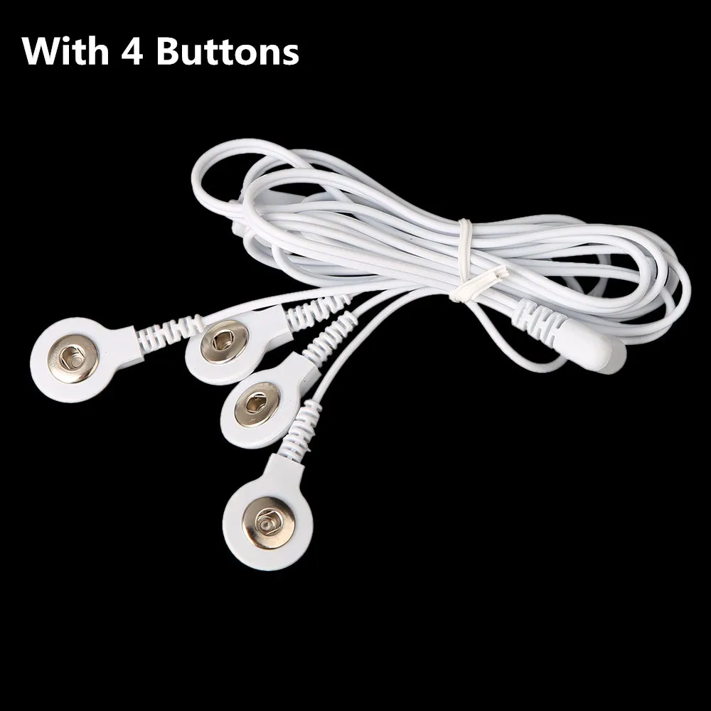4 Buttons Цифровой Тенс терапия машина электрод свинцовые провода соединительные кабели электроды колодки с 2/4 кнопками тело расслабить мышцы массажер - Цвет: 4 Buttons