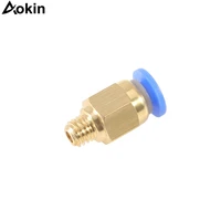 10pcs pc4 m6 pneumatic straight fitting connector brass part for mk8 od 4mm tube