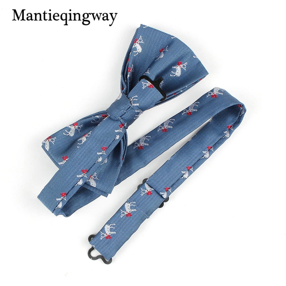 Бренд mantieqingway, мужской галстук-бабочка, мужской галстук-бабочка из полиэстера, для свадьбы, для жениха, тонкий Рождественский галстук-бабочка, Санта Клаус, лось, галстук-бабочка
