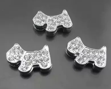 

Hot !! 20PCS/Lot 10MM Dog Slide Charms silvery Fit for 10mm wristband or belt,Wholesale SC112