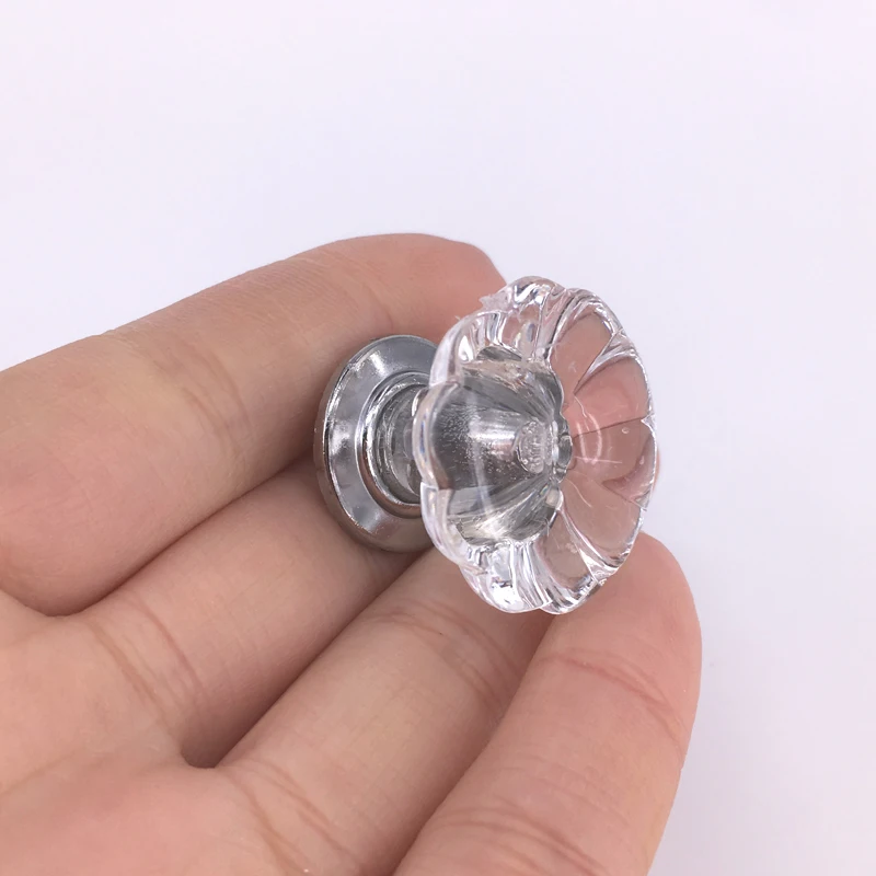 20PCS 30mm Clear Acrylic Crystal Drawer Pulls Furniture Knobs for Kids Room Door Cabinet Wardrobe Dresser Plastic Pull Handle |