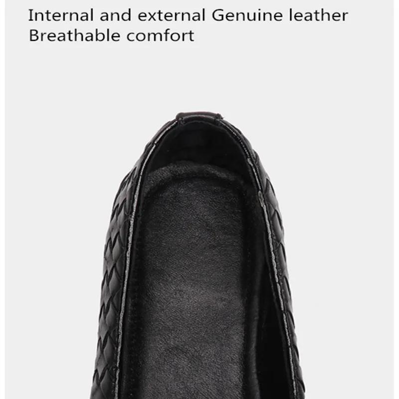 2019 Breathable comfort Casual shoes Hand knitting New pattern Genuine leather Doug Men | Обувь