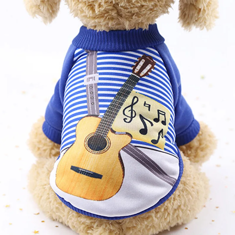 Autumn/Winter Pet Dog Clothes Cartoon Printed Warm Puppy Cats Sweaters Coat For Small Dogs Chihuahua Pug Jackets Clothing - Цвет: D2
