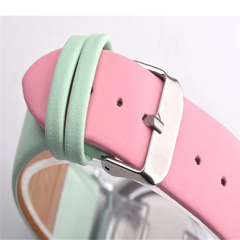 2019 модные наручные часы в стиле ретро Радужный дизайн женские кварцевые с