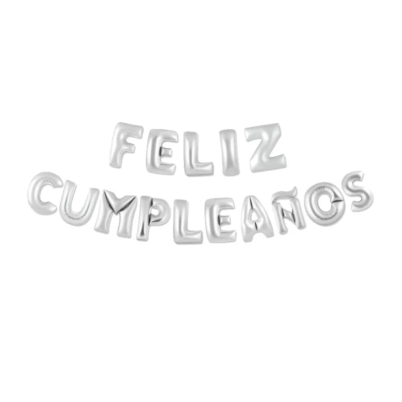 FELIZ CUMPLEANOS с надписью воздушный шар из фольги алфавит в Испании на день рождения