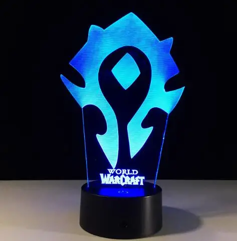 wow Overwatch OW 3D светодиодный светильник, акриловый ночник, USB Настольный декоративный Настольный светильник, интересные подарки для детей GX773 - Испускаемый цвет: wow