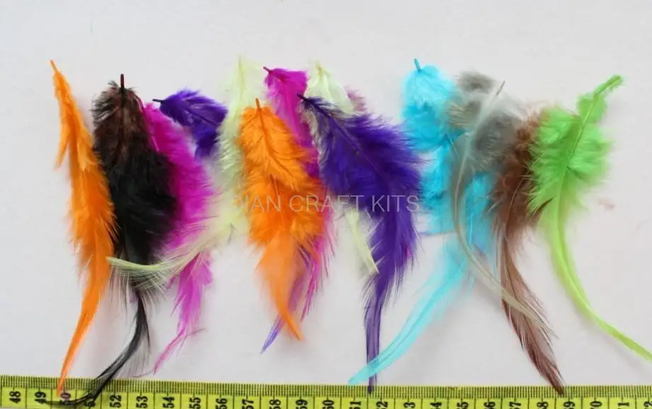 600pcs premium rooster feathers, great for jewelry making, hair extensions, crafts, fishing 4-7