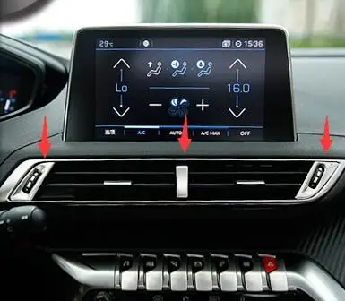 Нержавеющая сталь для peugeot 3008 GT 5008 автомобильный Кондиционер на выходе декоративная накладка аксессуары для автомобиля Стайлинг 3 шт