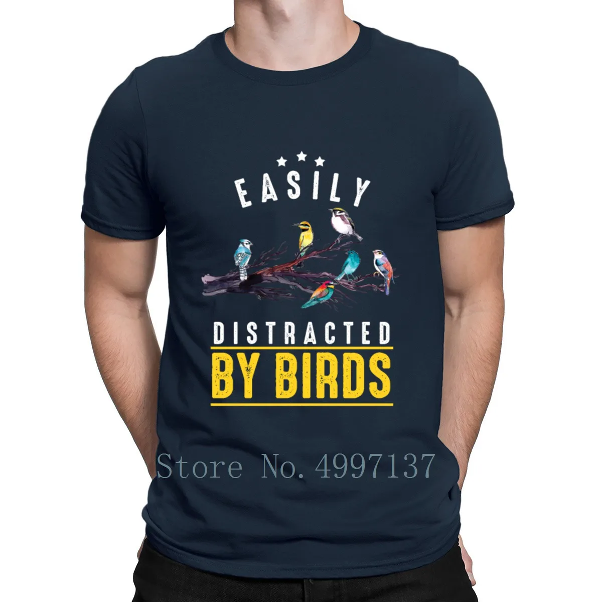 

Easily Distracted By Birds Birding Birdwatching T Shirt New Style Spring Autumn S-Xxxl 100% Cotton Personalized Outfit Shirt
