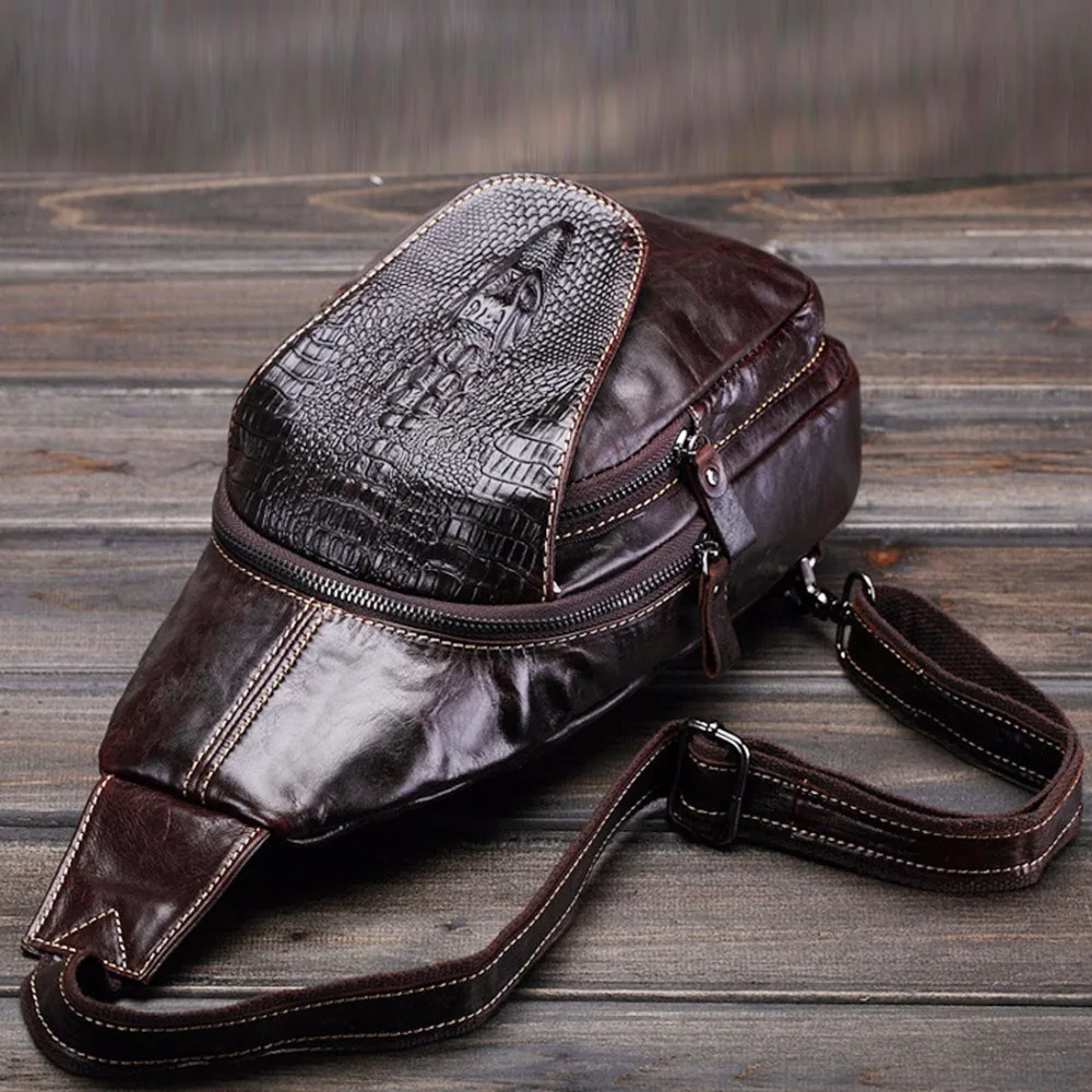 Сумка мессенджер мужская из натуральной кожи саквояж на плечо вощеной воловьей