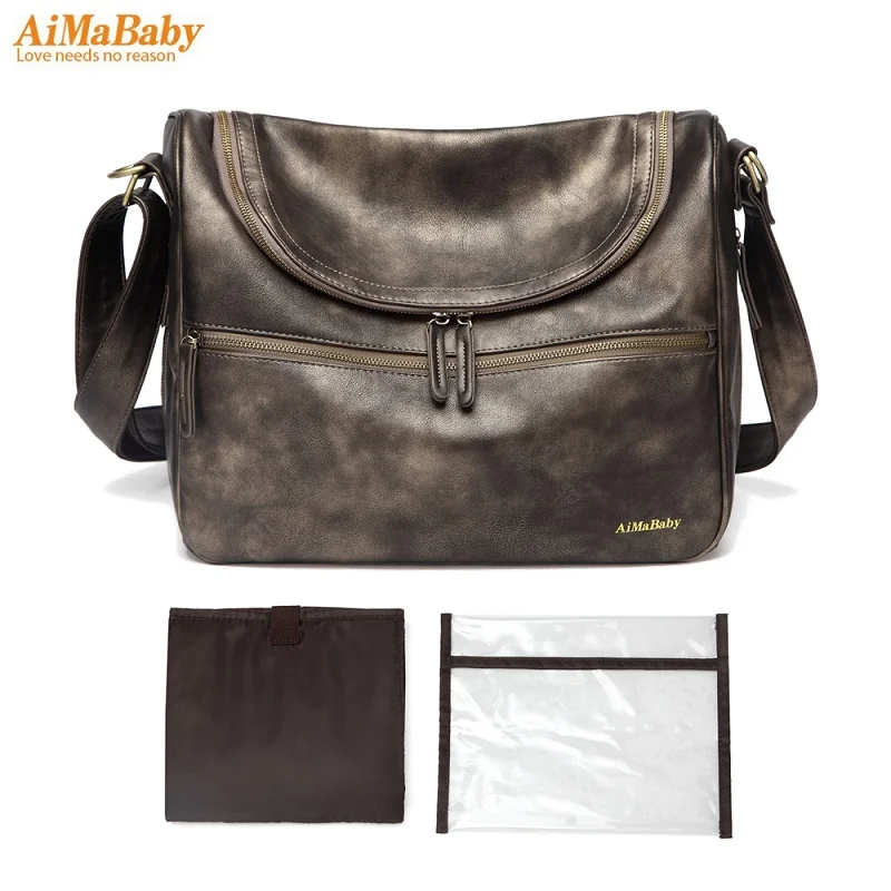 bronze Aimaaby сумка из искусственной кожи для путешествий для мамы, папы и мамы, сумка для подгузников, сумки-мессенджеры, органайзер, вместительные сумки, Bolsa Maternidad - Цвет: bronze