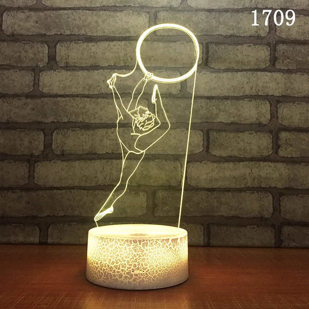 Новинка светодиодный ночник для йоги с изменением 7 цветов Usb взрывобезопасный 3d
