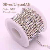10 метров/рулон подполковник топаз хрустальные цепи SS6/SS8/SS10/SS12 плотно серебряный Кубок Сеть для одежды