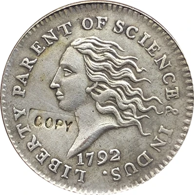 

Оптовая продажа 1792 Disme Coins coper, посеребренное изготовление, 100%