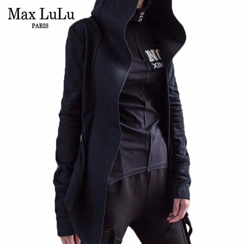 Осень 2019 модный спортивный костюм Max LuLu в Корейском стиле женская черная уличная