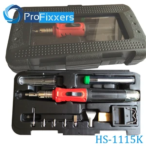 Газовый паяльник с самозажиганием HS-1115K, набор с аккумуляторными паяльными лампами 10-в-1 на основе газа бутана
