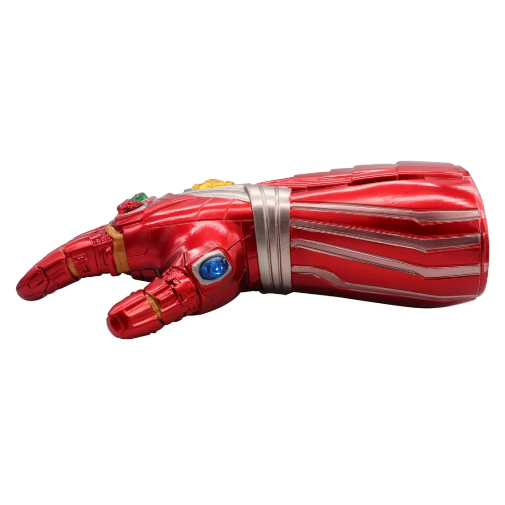 Мстители Endgame Железный человек Бесконечность перчатка Мстители перчатки Таноса косплей реквизит драгоценный камень подвижные светодиодный перчатки ПВХ игрушки Хэллоуин