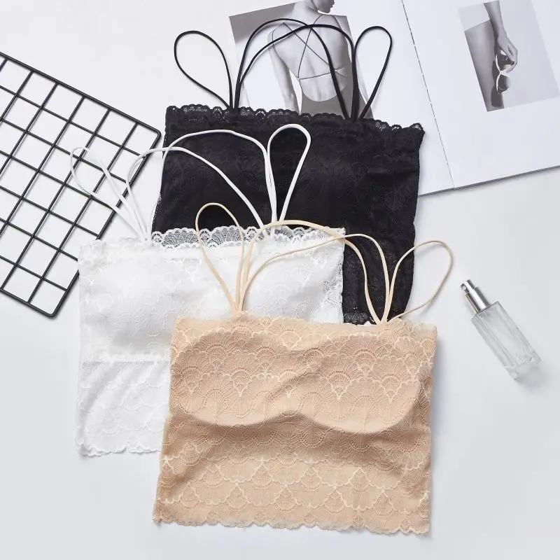 Summer new lace wrap chest bottom oil heart with beauty back tube top Anti-light sexy lingerie 3q | Женская одежда