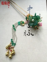 green agate round bottle tassel hair stick vintage chinese handmade hair jewelry hanfu cos hair accessory