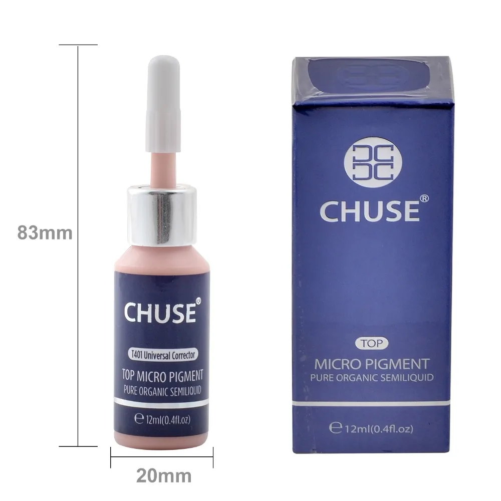 CHUSE, универсальный корректор, T401, Перманентный макияж, чернила для губ, тату, набор чернил для бровей, микроблейдинг, пигмент, профессиональный, 12 мл, 0,4 унций