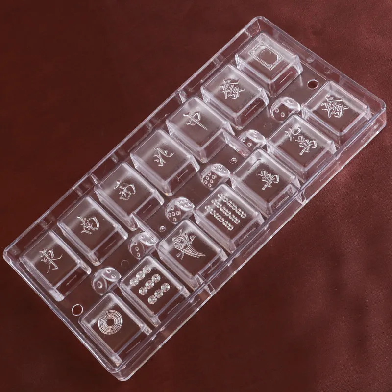 

Cake Decoration Plastic Baking Mold Transparent Mahjong Mould Fondant Chocolate Candy Ice Mold Gift