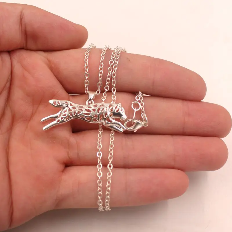 Ожерелье с Хаски подвеска в виде собаки Золотое серебряное покрытие ювелирные