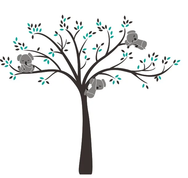POOMOO Настенная Наклейка с большим коала деревом настенные наклейки для детской