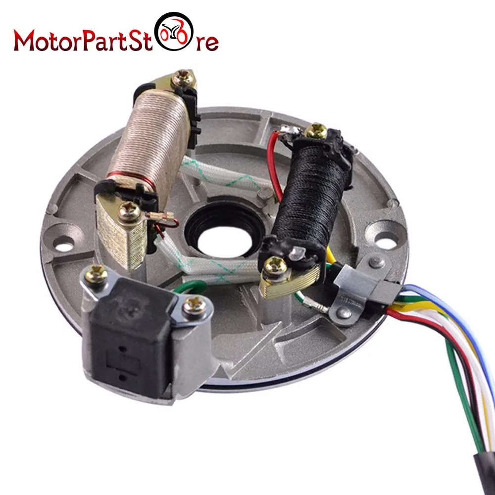 Магнето зажигание статора пластины 2 полюсная катушка 5 провод для 50CC 70CC 90CC 110CC 125CC Taotao SunL Kazuma велосипед ямы ATV Quad D10