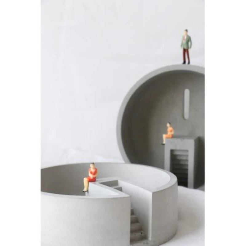 3D Ручная работа бетонная форма стиль цветочный горшок для суккулентных растений Ваза Круглая Лестница Глина Ремесло литье силиконовая форма для штукатурки