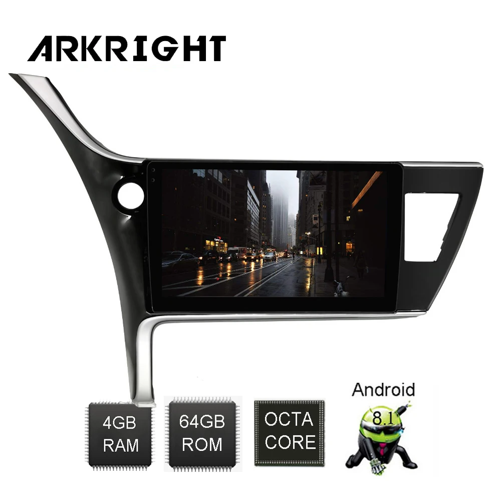 ARKRIGHT 10 1 ''Android 8 автомобильное радио GPS стерео для Toyota Corolla 2017 2018 IPS экран