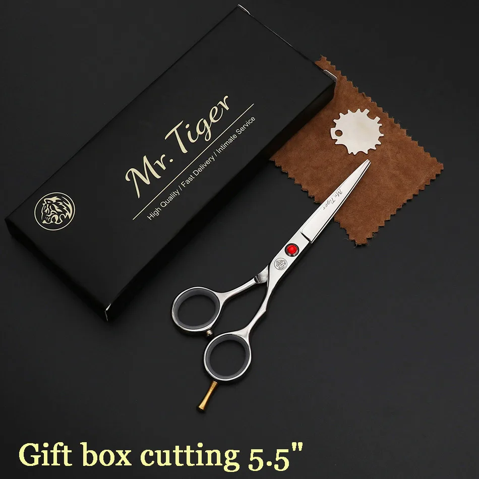 gift box cutting Япония Сталь 5,5 6,0 Профессиональный Парикмахерские ножницы набор ножниц для парикмахерской стрижки ножницы, ножницы стрижка - Цвет: gift box cutting
