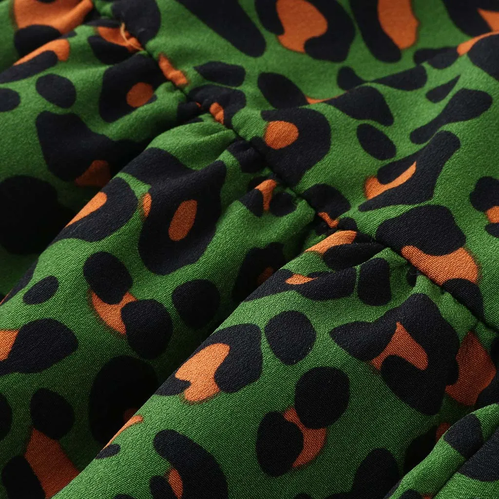 Женское платье с принтом v образный вырез расклешенное длинный рукав вечерние