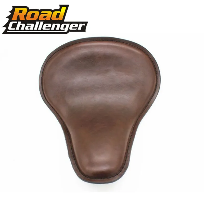 

For Harley Brown Synthetic Leather Motorcycle Front Solo Slim Driver Motor Seat Large