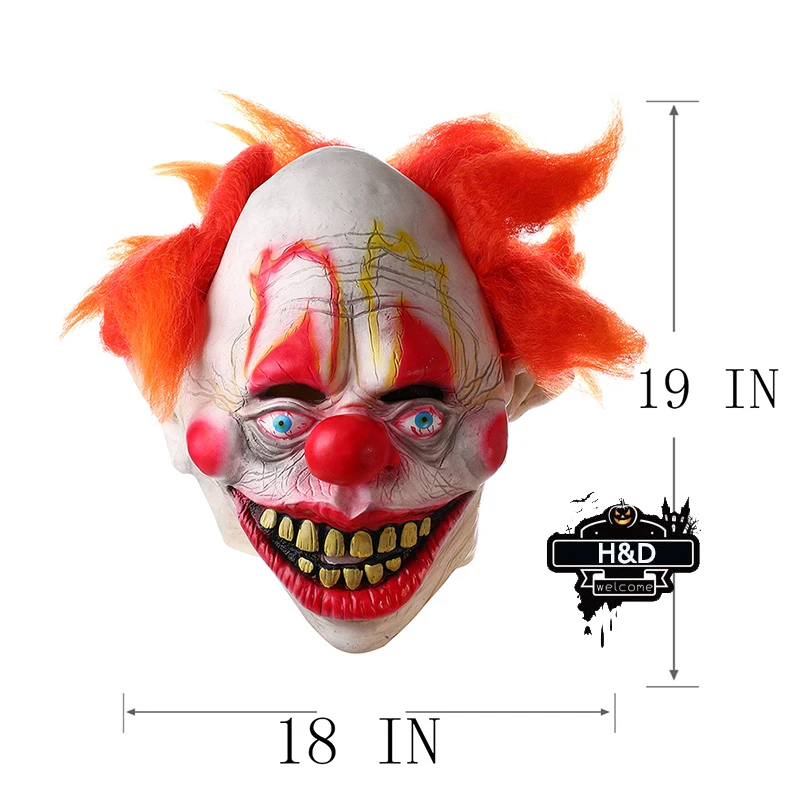 H&ampD Deluxe Novelty Clown Mask Circus Scary Killer Halloween Horror Latex Full Head Fancy Dress | Дом и сад