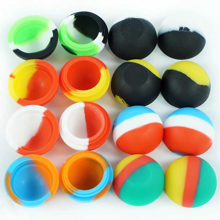 

100pcs Silicone Wax Container Non-stick Ball dab Jars For Bho Oil Vaporizer storage oil bottle cigarette