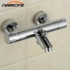 Термостатический смеситель для душа, настенный, с двумя ручками, хромированная отделка, AL-839