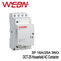 oct 25 series ac household contactor 400v 5060hz 3p 16a25a contact form 3no three normal open contact din rail contactor