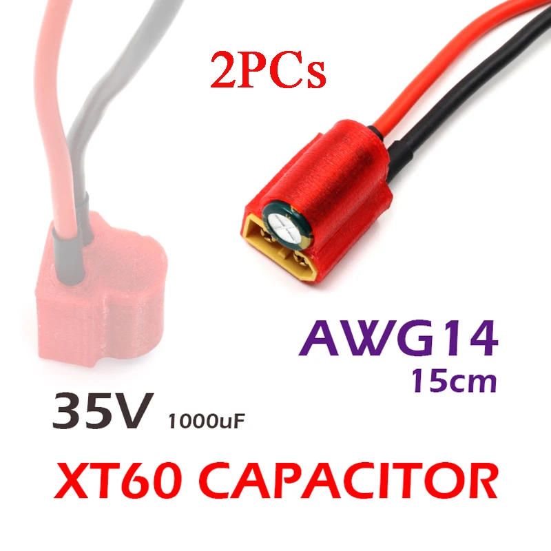Фильтр конденсатора 35 в 1000 мкф XT60 w/15 см AWG14 встроенная защитная крышка для