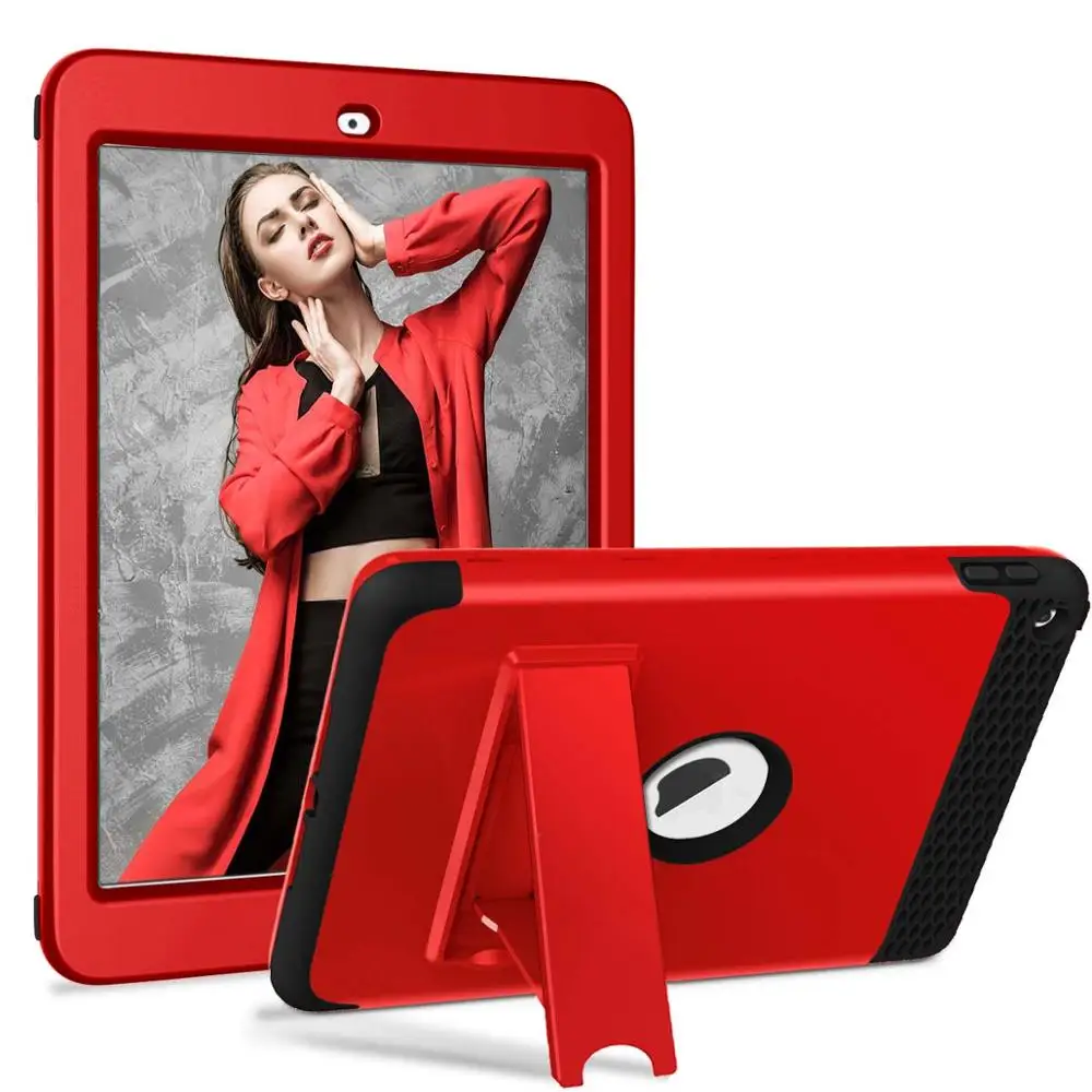 red Для iPad 9,7 / чехол сверхмощный высокая ударопрочность Прочный Гибридный трехслойный полный корпус защитный чехол для iPad 9,7 - Цвет: red