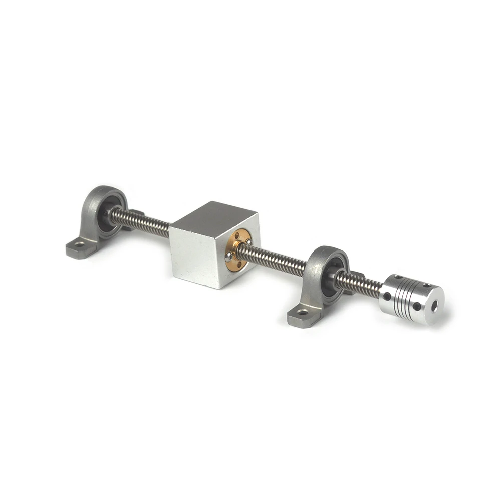 

3D Printer Guide Rail Part T8 Lead Screw 200 250 300 350 400 450 500mm Vertical 2mm Lead Screw Rod KP08 Bracket Coupler Nut Seat