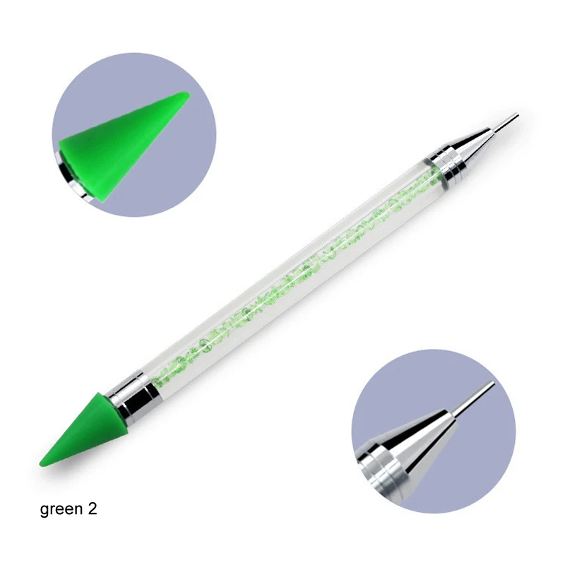 green 2 Полный квадратный круглый по номерам двойная головка Алмазная вышивка DIY алмазная живопись дизайн ногтей мозаичные картинки из стразов ручка инструменты - Цвет: green 2