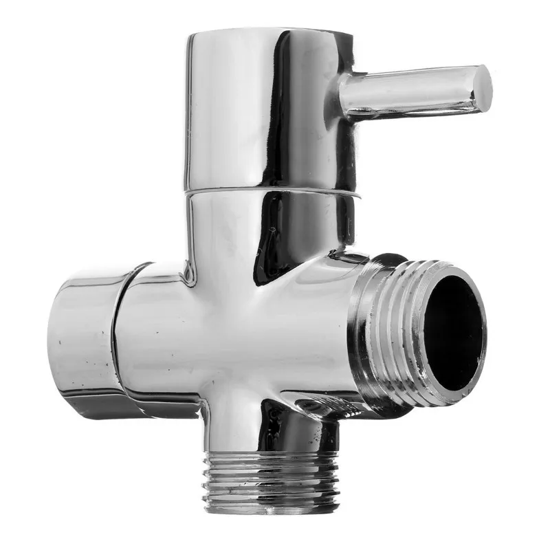 

1PC Brass 1/2" Bathroom Shower Faucet Tee Connector Chrome Plated 3 Way Diverter Toilet Bidet Shattaf Valve Bathroom Accessories