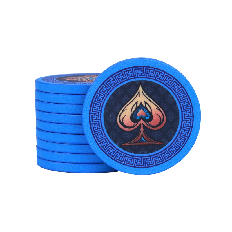 100PCS Poker Flower Ceramic Chips Set 39*3mm 10g Double-side | Спорт и развлечения
