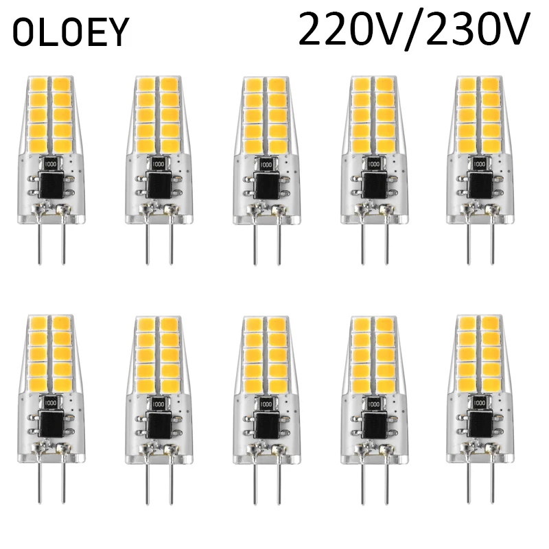 10 шт. G4 Светодиодный светильник 220V 3W Lampada Lampara светодиодный G4 лампы ampul 20 светодиодный 360 Угол луча 2835SMD 3000K 4000K Замена 30W галогенная лампа