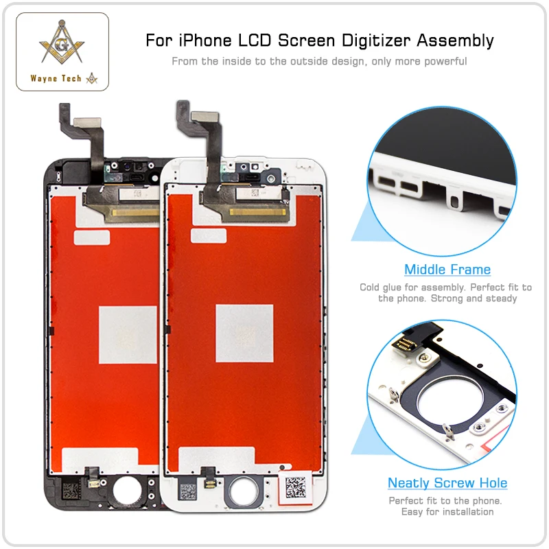 ЖК дисплей в сборе для iPhone 6S с 3D сенсорным экраном класса ААА без пятен|6s lcd|iphone 6s