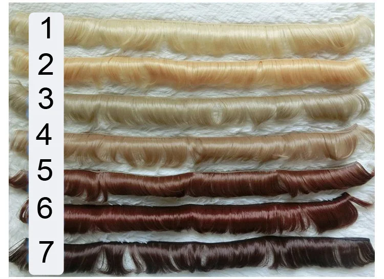 5cm doll wig Кукла парик короткая бахрома 5*100 см DIY трессы высокотемпературный материал волос парик для BJD куклы аксессуары - Цвет: 5cm doll wig