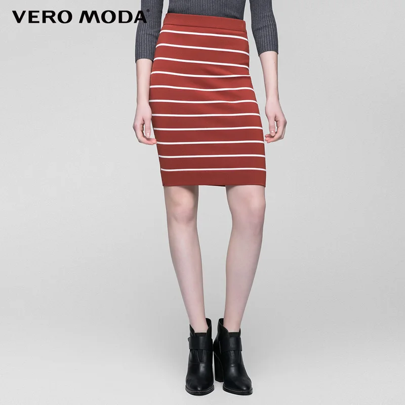 VeroModa брендовая Новая модная Полосатая юбка средней длины облегающая бедра