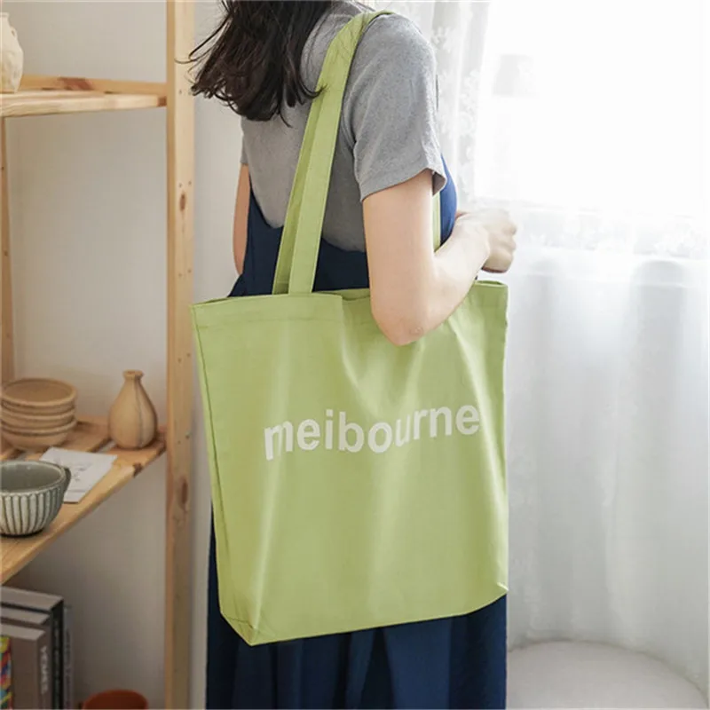 Ручная тканевая сумка с буквенным принтом простая на одно плечо для женщин