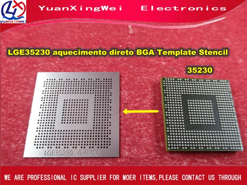 2 шт. LGE35230 lcd 0,4 мм aquecimento direto шаблон bga трафарет